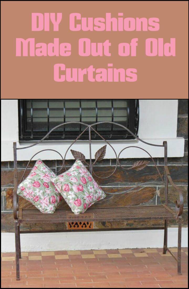 cushions made out of old curtains